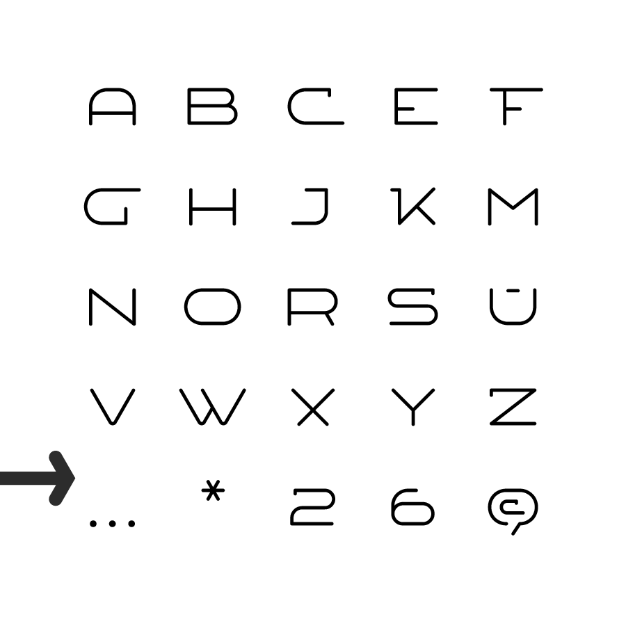25 characters in graphica light